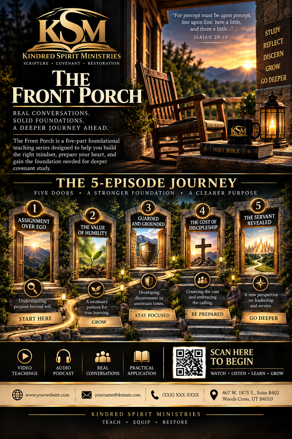 The Front Porch five-episode journey graphic
